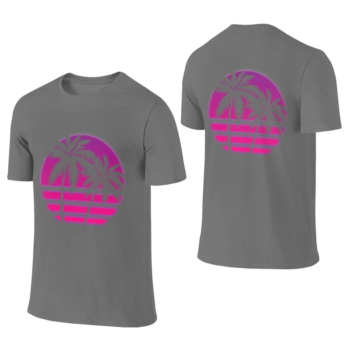 Miami Wave Not Pilling Reversible T-shirt Japanese Style City Boy Versatile Inner Layer Shirt