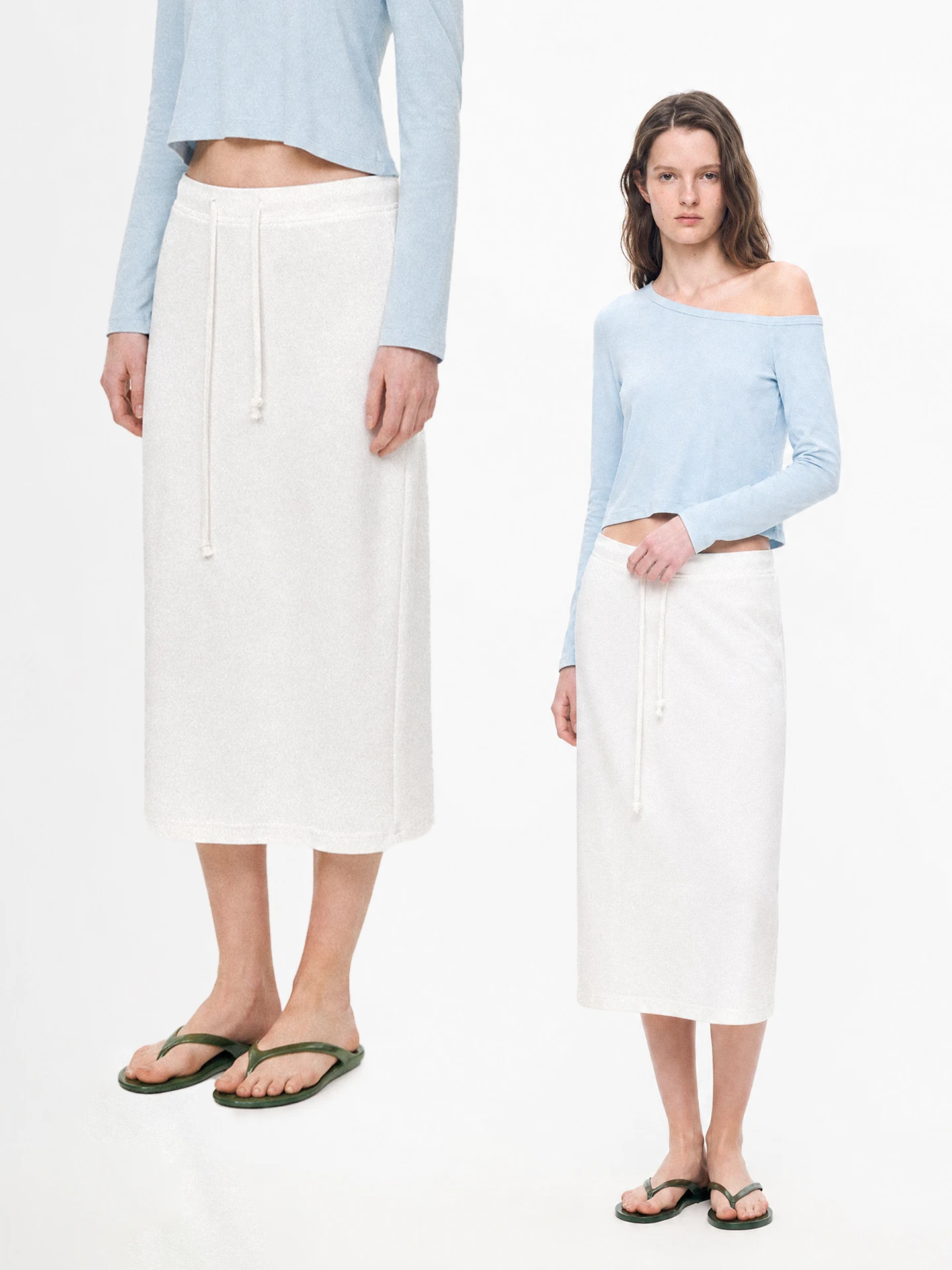 TDDP Vintage Brushed Straight Midi Skirt Women's New Early Autumn Comfortable Lazy Loose Slimming Mid-Length Skirt