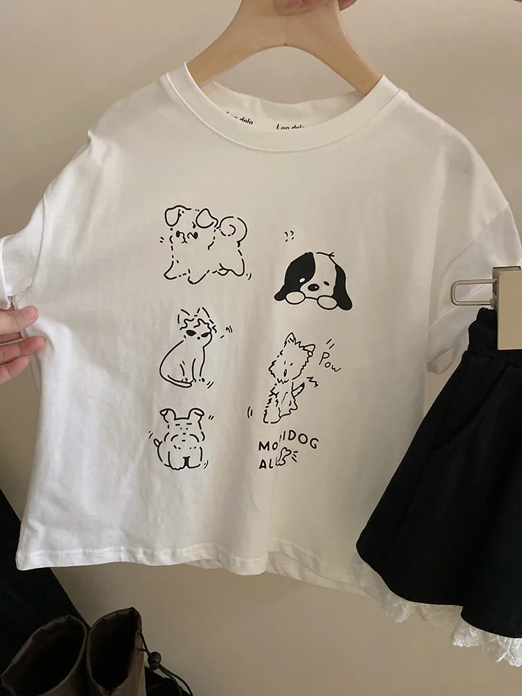 T-shirt à manches courtes de dessin animé pour enfants, short à lacets de style occidental assressenti, tout assressenti, été, nouveau, 2022