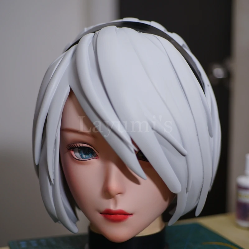 (B520) Máscara de cabeza completa personalizada de silicona hecha a mano con carcasa trasera fiesta travesti silicona Anime Kigurumi máscara de Cosplay