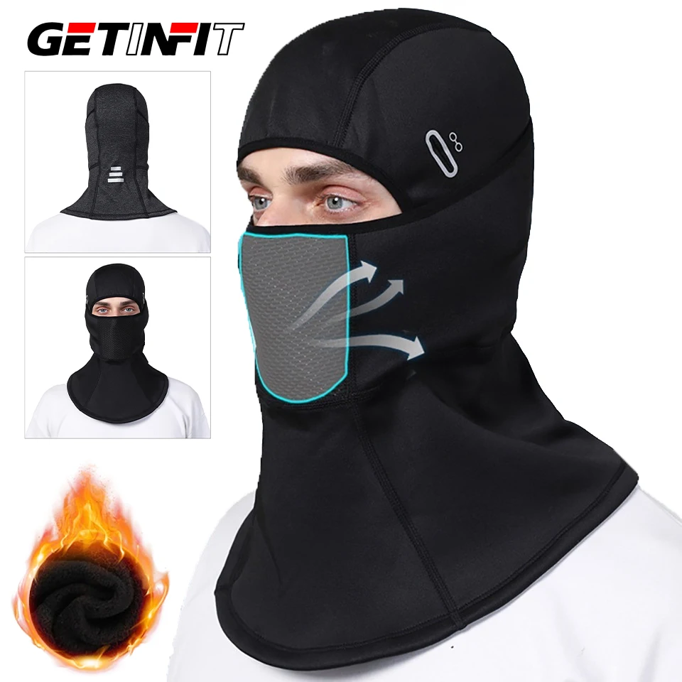

GETINFIT 1 шт. зимние теплые головные уборы с отверстием для очков, дышащая утолщенная ветрозащитная маска для езды на велосипеде, уличная морозостойкая лыжная маска унисекс