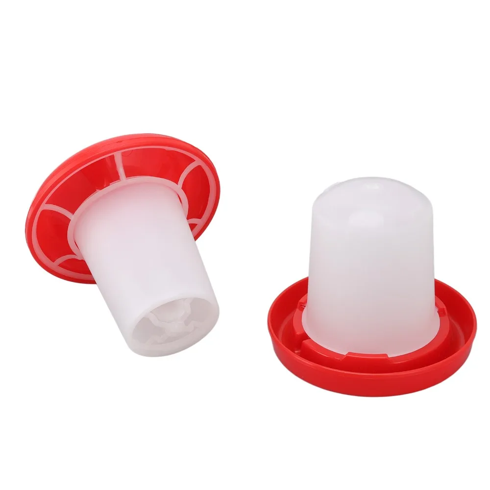 2 sets Rotary Sleeve Chick Feeder and Waterer Kit Detachable Plastic Poultry Feeder and Waterer Combo Hollow Top Grid Bottom