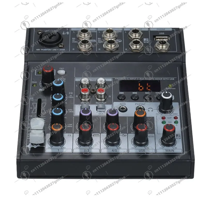 Professional Mini Mixer 4 Channel Stereo Mixer Console System USB BT FX Effects Digital Audio Signal Processor