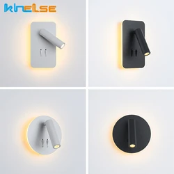 3W 6W Backlit LED Wall Lamp Rotation Adjustable Spotlight Backlight Lamp With Switch Bedroom Bedside Study Reading Sconce Light
