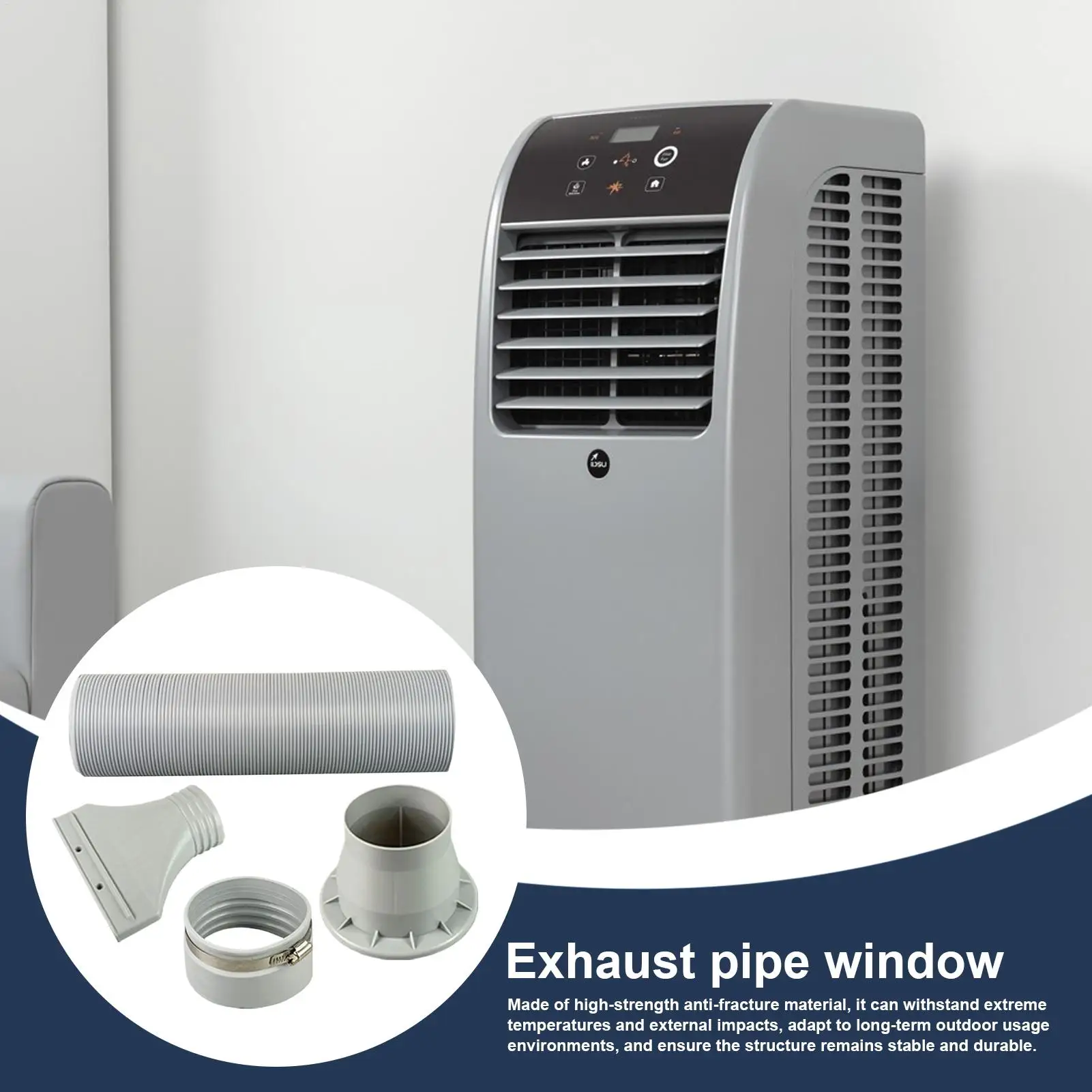 

Портативный кондиционер, оконный вентиляционный комплект, портативный блок переменного тока, комплект выхлопных труб, удлинитель, сменный адаптер для вентиляции