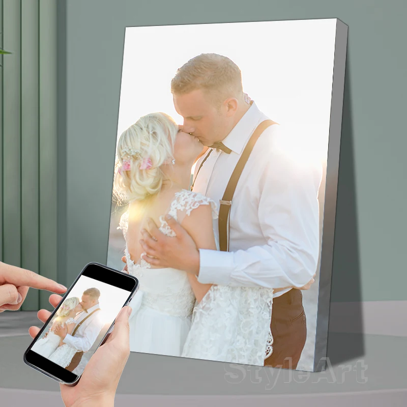 

Personalized Photos That Print Their Photos on the Canvas,custom Poster, Pets, Wedding, Family, Art, Photo, Canvas with Frame