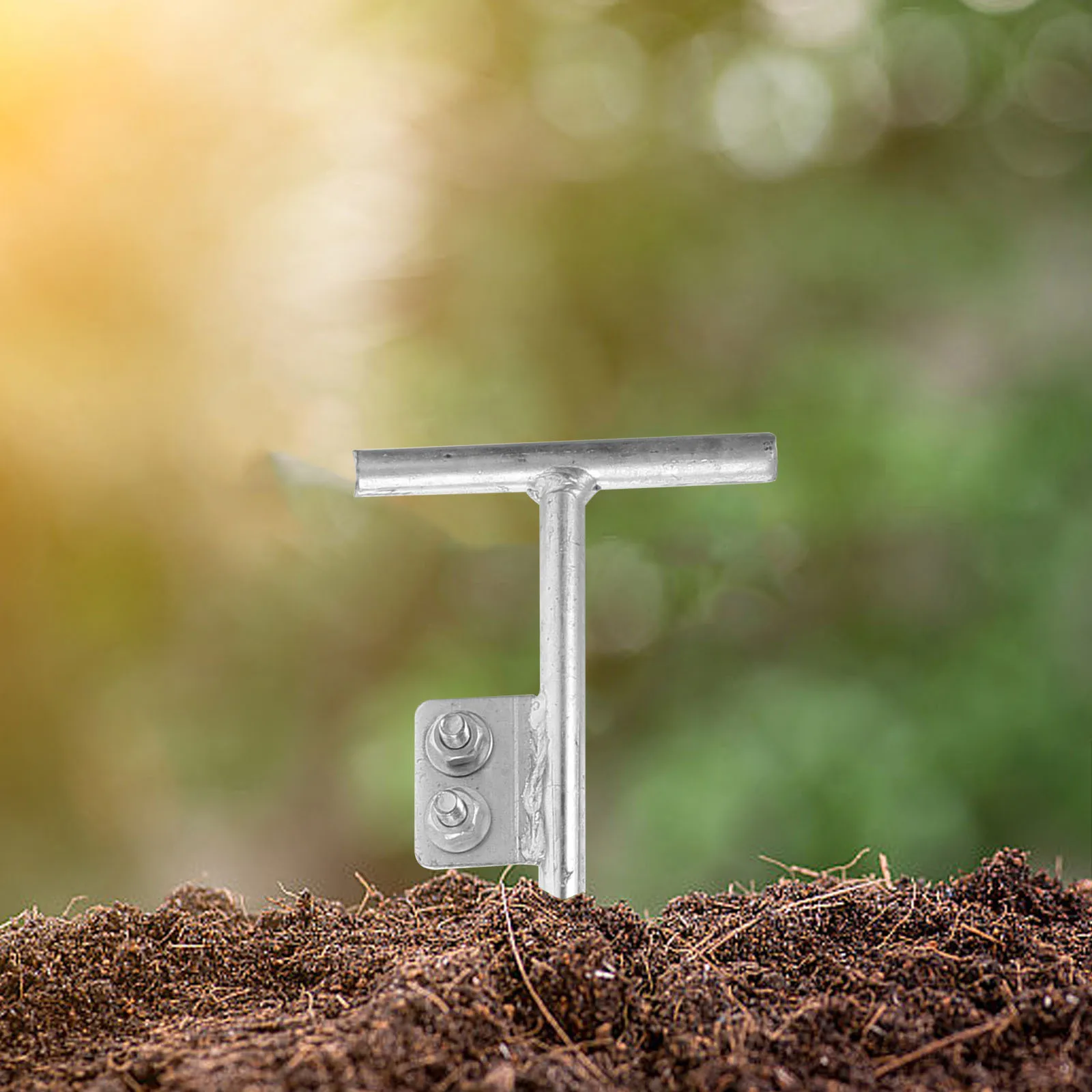 قضيب أرضي 60 سم من الفولاذ المجلفن المعدني لحماية هوائي السياج الكهربائي في الهواء الطلق المحمول