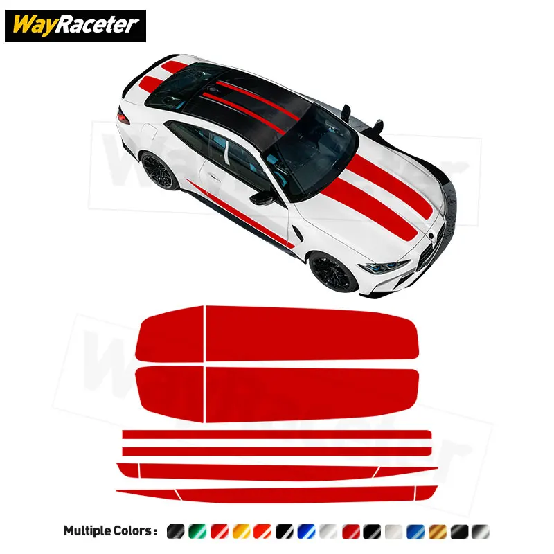 12 Pcs/Set Hood Roof Trunk Decal Door Side Stripes Sticker For BMW M4 Coupe G82 2022 2023 2024 2025 M Performance Accessories