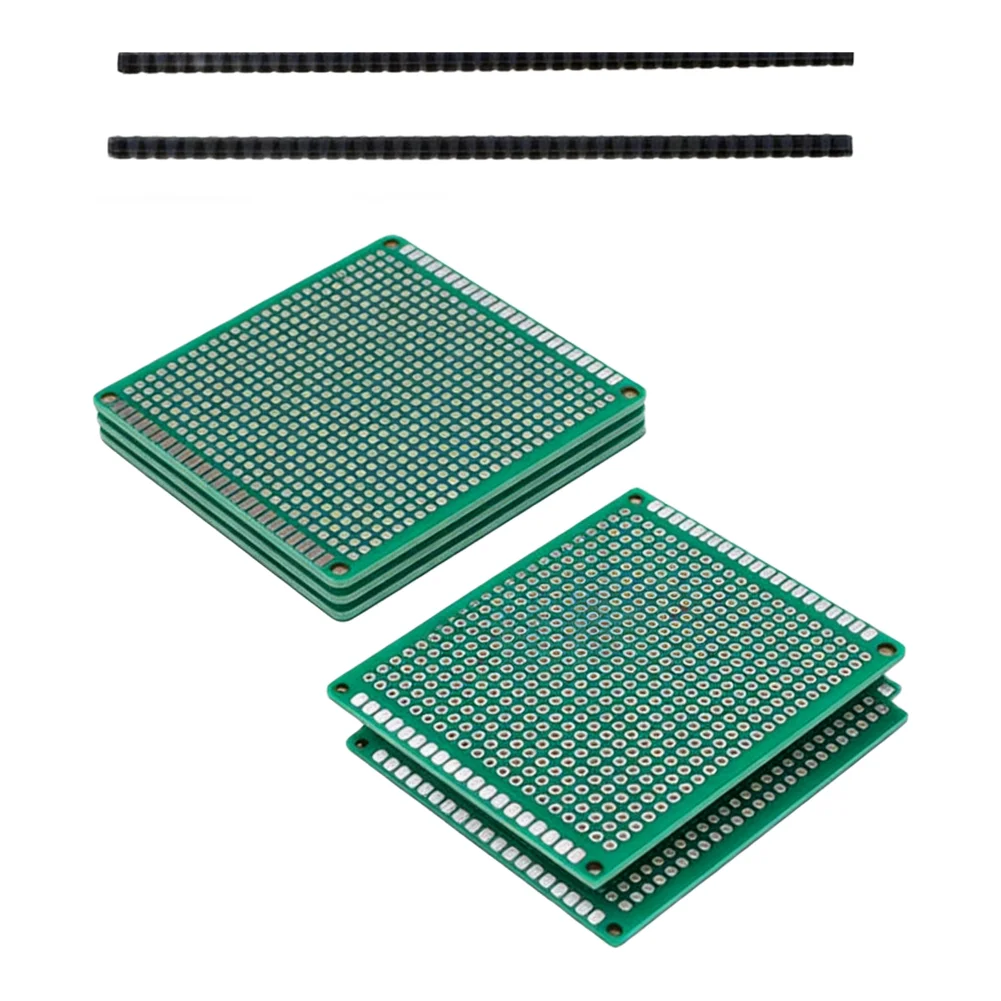 12 Piece PCB Board Set Double Sided Soldering Prototype Boards with Screw Terminals and Pin Headers for Electronics Development