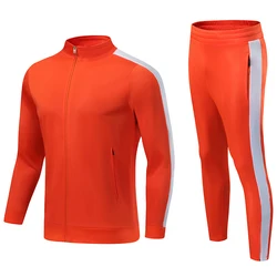 Halloween Costume Adults Boys Orange Tracksuit Sets Full Zipper Kids Soccer Sets Male Halloween Tracksuits Jogging Sports Wear