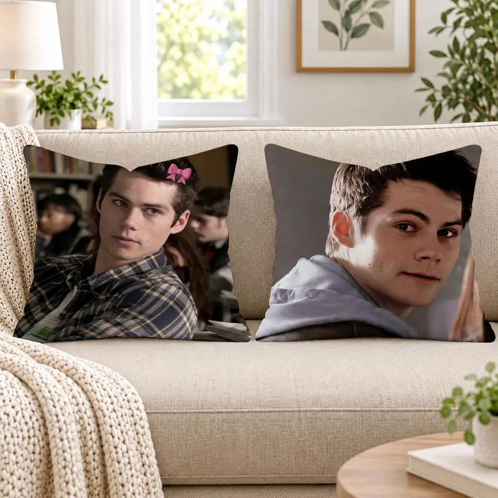 D-Dylan O Brien Cushion Cover Short Plush Double-Sided Printing Sofa Bedroom Pillow Case Aesthetic Home Decor