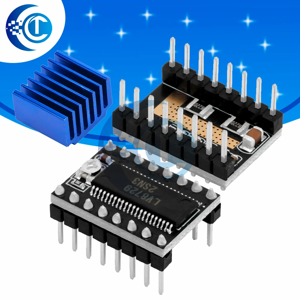 Acessórios da placa-mãe da impressora 3D LV8729 Driver de motor de passo 128 Módulo de alta segmentação Enviar dissipador de calor