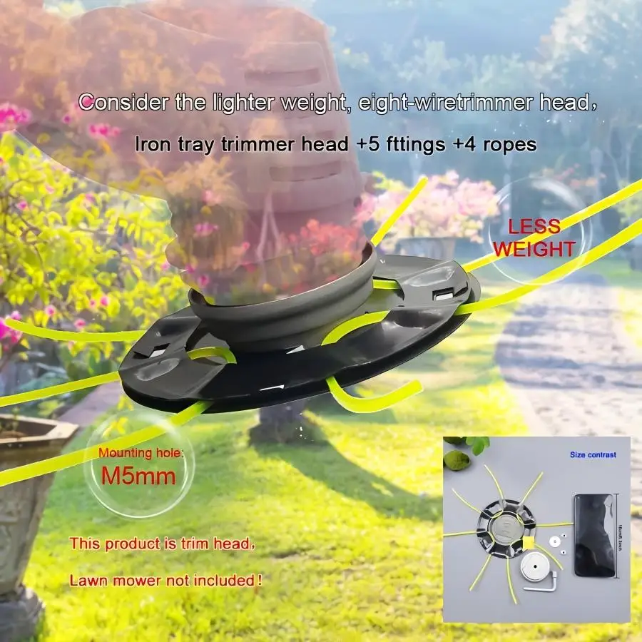 

1 Round Disc Lawn Trimmer, 0.2inch /0.5Cm Installation Hole, Equipped with 5 Metal Accessories, Simple Installation, Suitable for High-Efficiency Trimmed Lawn Weeds, Suitable for Lawn Care and Weeding Work