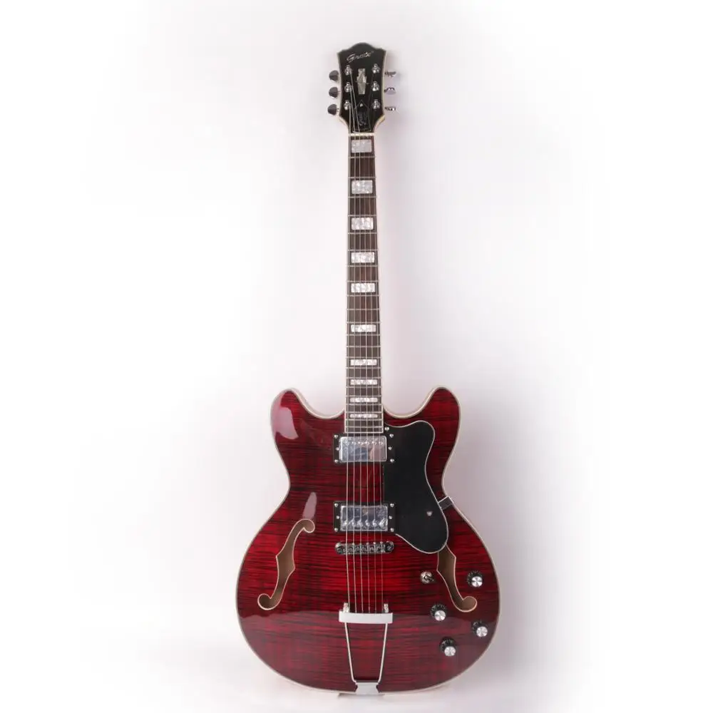 

Good quality f maple jazz hollow body f hole flame maple electric guitar electricas electro electrique guitare guiter guitarra