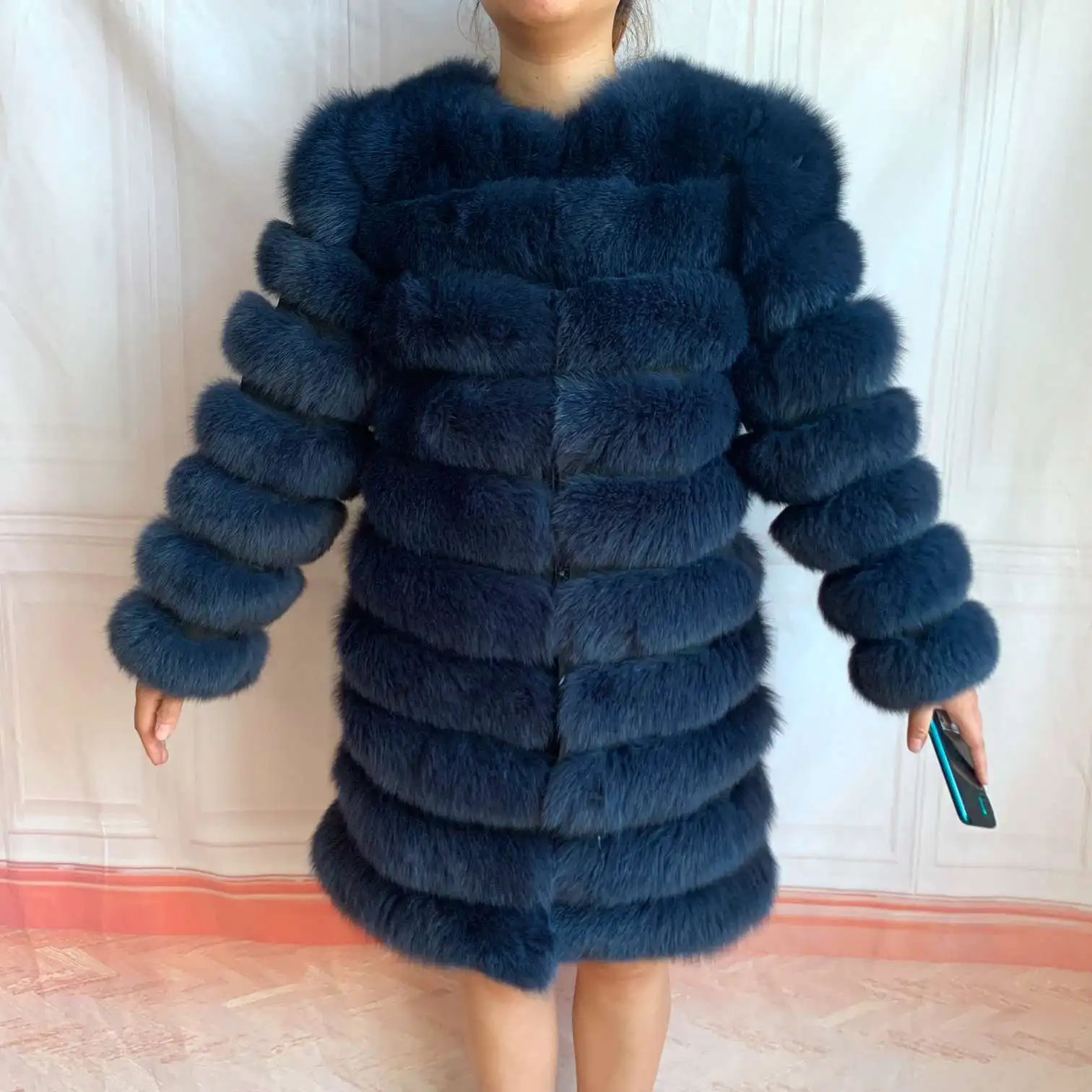 NEW 4in1 Real Fox Fur Long Coat Winter Coat for Women Jackets Vest Winter Outerwear Women Fox Fur Coat High Quality Fur Clothes