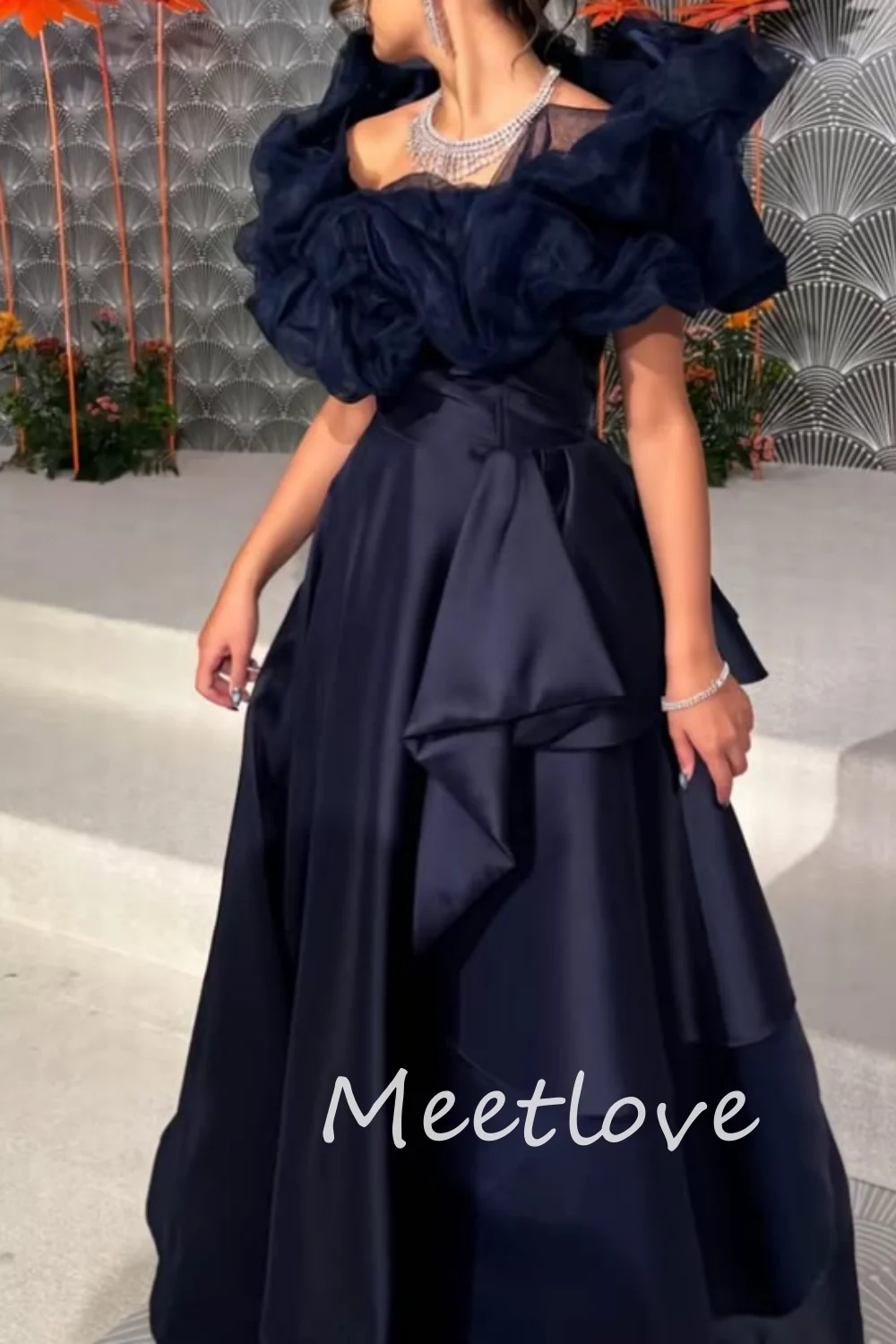 Meetlove-Robe de Soirée Trapèze Personnalisée pour Femme, Tenue de Bal Froncée, Formelle, Cocktail, Anniversaire, 2024