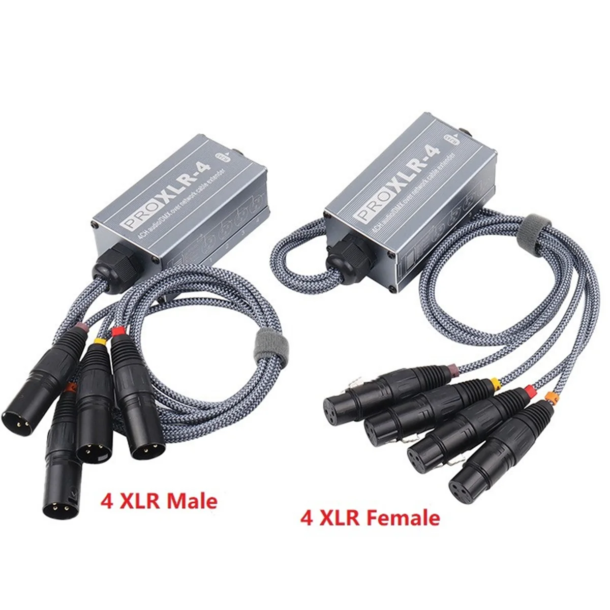 Imagem -03 - Xlr Macho e Fêmea Ethernet Extender Canal Cobra 3pin Xlr Dmx para Ethernet Rj45 Cat5 Cat6 Palco ao Vivo Cinza Par