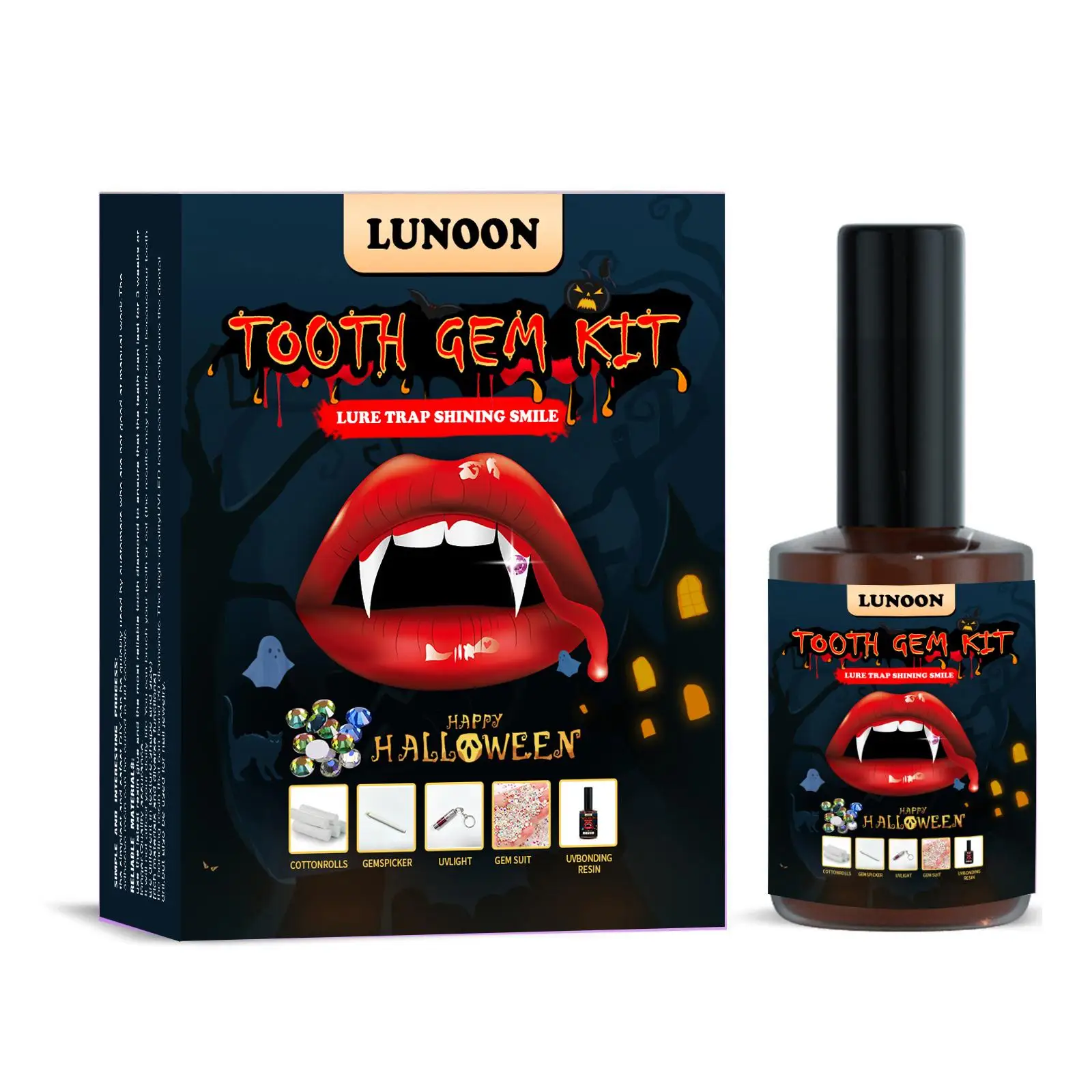 Tooth Gem Set DIY Tooth Gem Jewelry Kit Diamond Crystals Decoration Halloween Teeth Kit Teeth Ornament Gems Teeth Jewelry P3V9