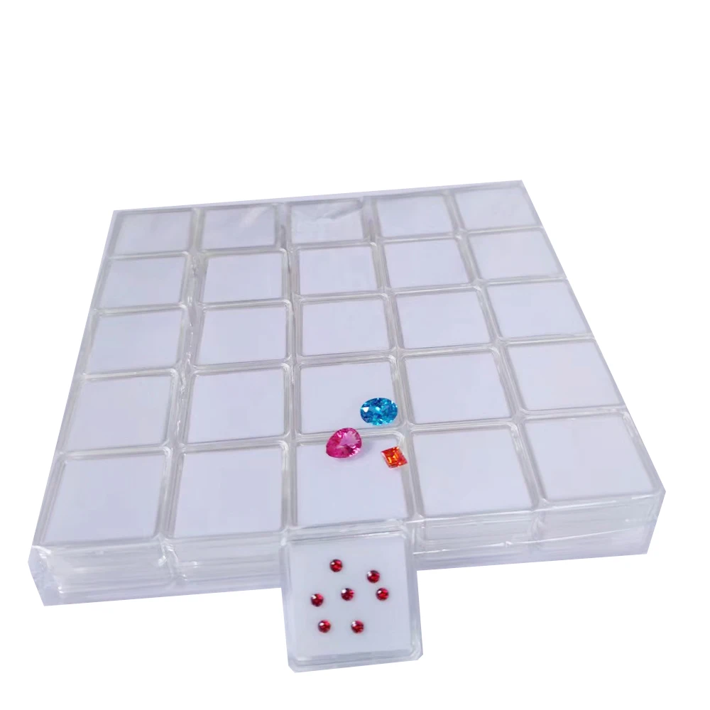 50Pcs Loose Diamond Display Box Transparent Gemstone Storage Case Piercing Jewellery Gems Organizer Stone Gift Packaging Box