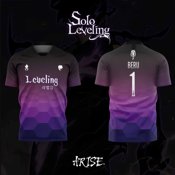 

2025 Новый ‌ Черные майки Solo Leveling, футбольная тренировочная форма, официальная авторизация Bandai, двойные размеры для взрослых и детей