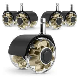 (5 Packs) Office Chair Wheels Replacement 2 Inch Pole M10/M11 Heavy Duty Caster Wheels Quick & Quiet Rolling Chair Casters