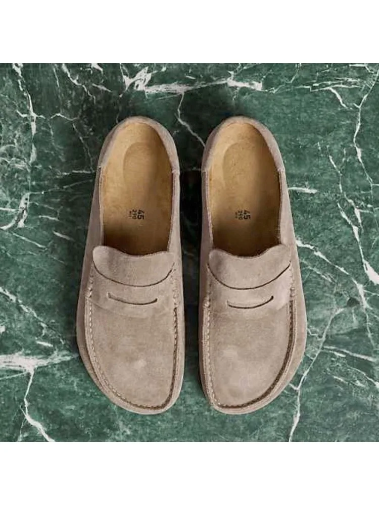 Dames- en heren suède Naples loafers, instap casual rijschoenen, comfortabel lederen schoeisel, veelzijdige modieuze schoenen - afbeelding 2