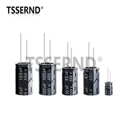 5pcs 450V Capacitor eletrolítico de alumínio 1UF 2.2UF 3.3UF 4.7UF 10UF 22UF 33UF 47UF 68UF 82UF 100UF 150UF 180UF 220UF