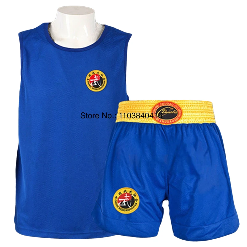 Pantalones cortos de boxeo Sanda Wushu, uniforme Muay Thai, camiseta MMA, hombres, mujeres, niños, niñas, pantalones cortos de Kickboxing de combate gratis