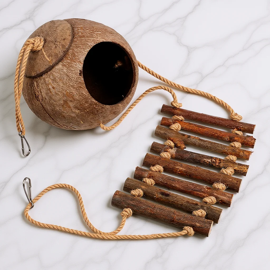 

Reptile Hideout Small Decorative Coconuts Shell Shelter Lightweight Natural Turtle Lizard Gecko Hide Cave Terrarium