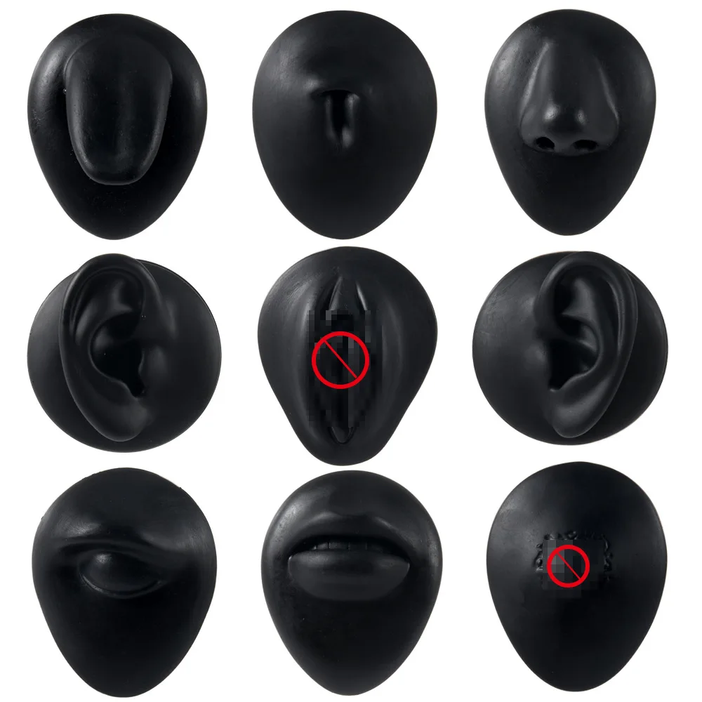 1Pcs Simulation 1:1 Soft Silicone Ear Nose Navel Nipple Model Practice Piercings Tools Jewelry Display Teaching Tool Accessories