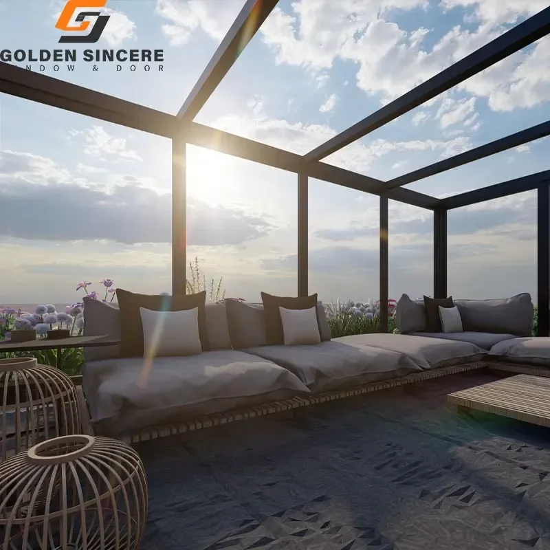 Customized Single Aluminum Winter Garden Conservatory Veranda Greenhouse Glass House Casement Windows Prefab for All Models