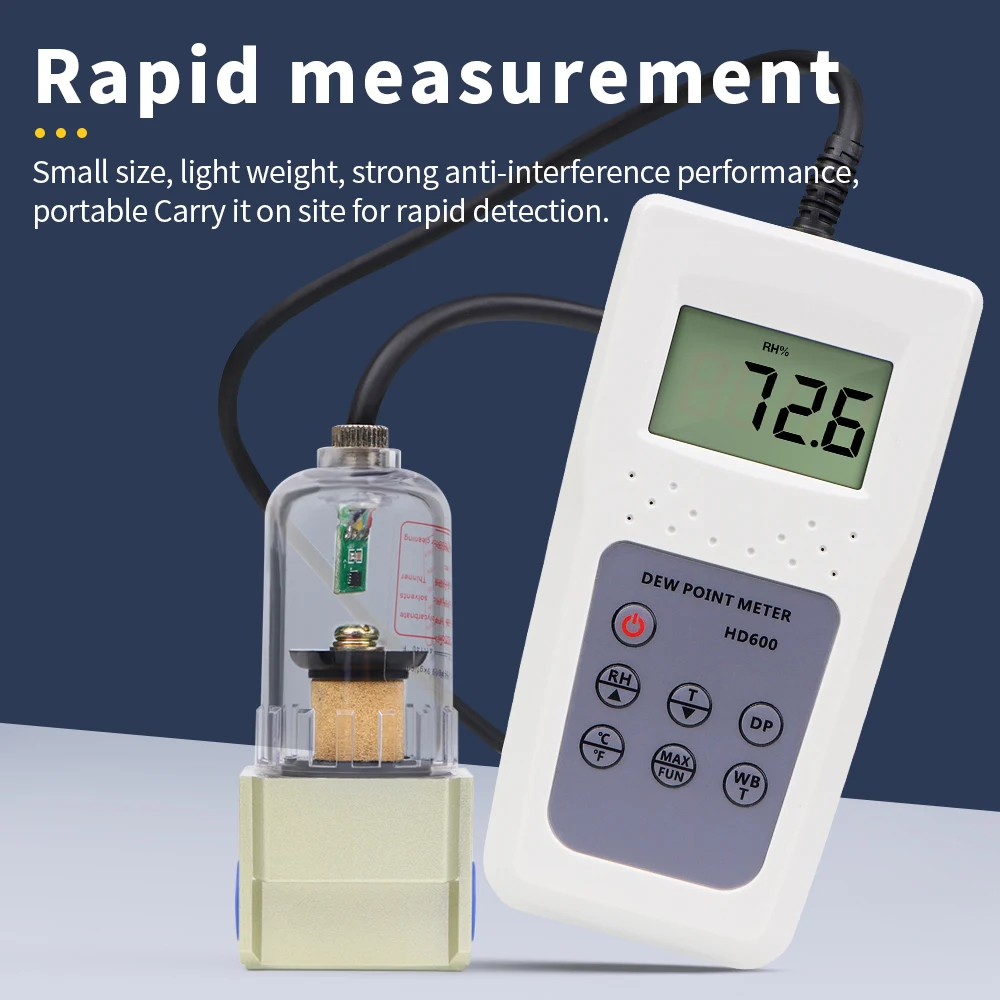 Digital Wood Moisture Meter Temperature Humidity Hygrometer Handheld LCD Thermometer Psychrometer Wet Bulb Dew Point Tester