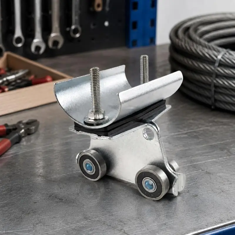 652F Cable Track Roller Assembly, Flat Cable Clamp Design with a Four-Roller Layout and 2-Piece Package for Cable or Belt
