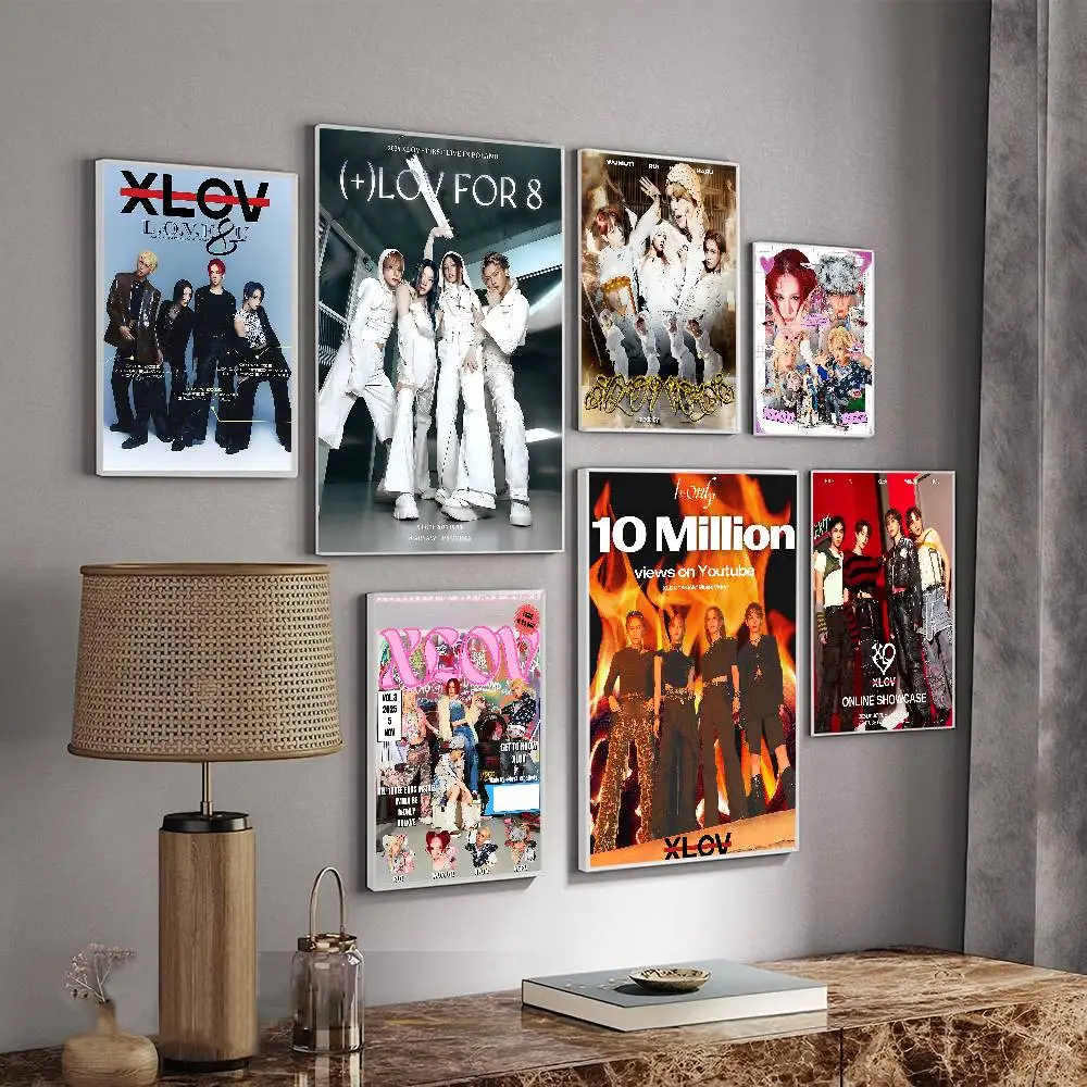 Popular K-pop Group X-XLov Whitepaper Poster HD Quality Poster Wall Art Painting Study Room Wall Decor