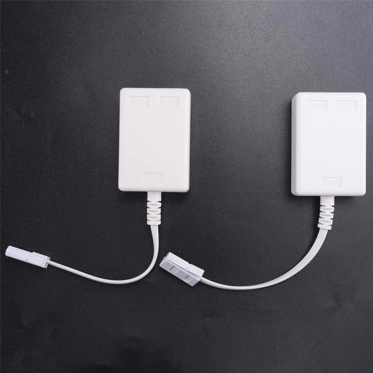 BT Plug To ADSL RJ11 Broadband Internet Microfilter Splitter 2 Pack, BT Male To BT & RJ11 Female for Landline Modem