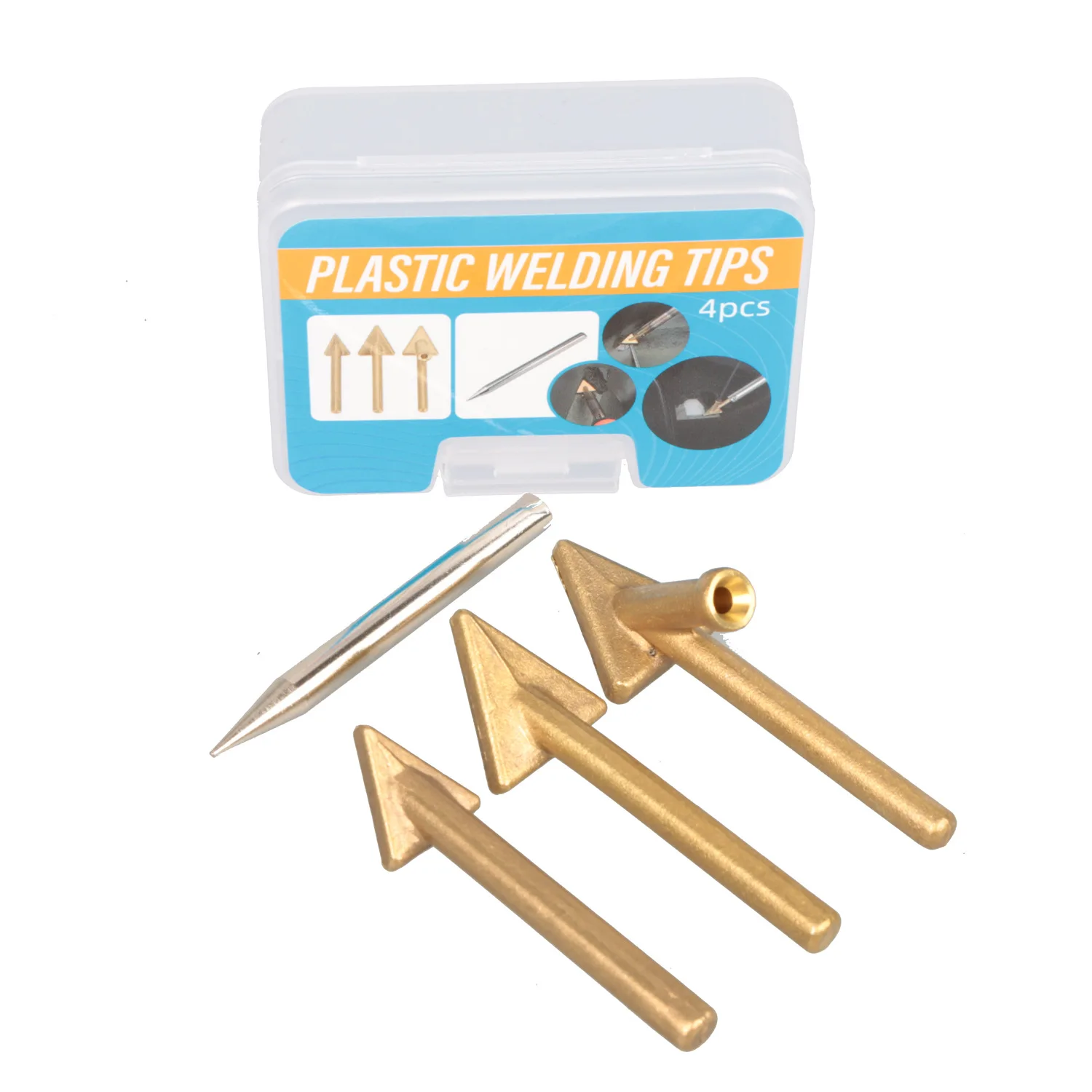 

Soldering Tool Accessories: 4 Packs Replacement Welding Tips for 80W Iron Plastic TPO TEO PP Car Bumper