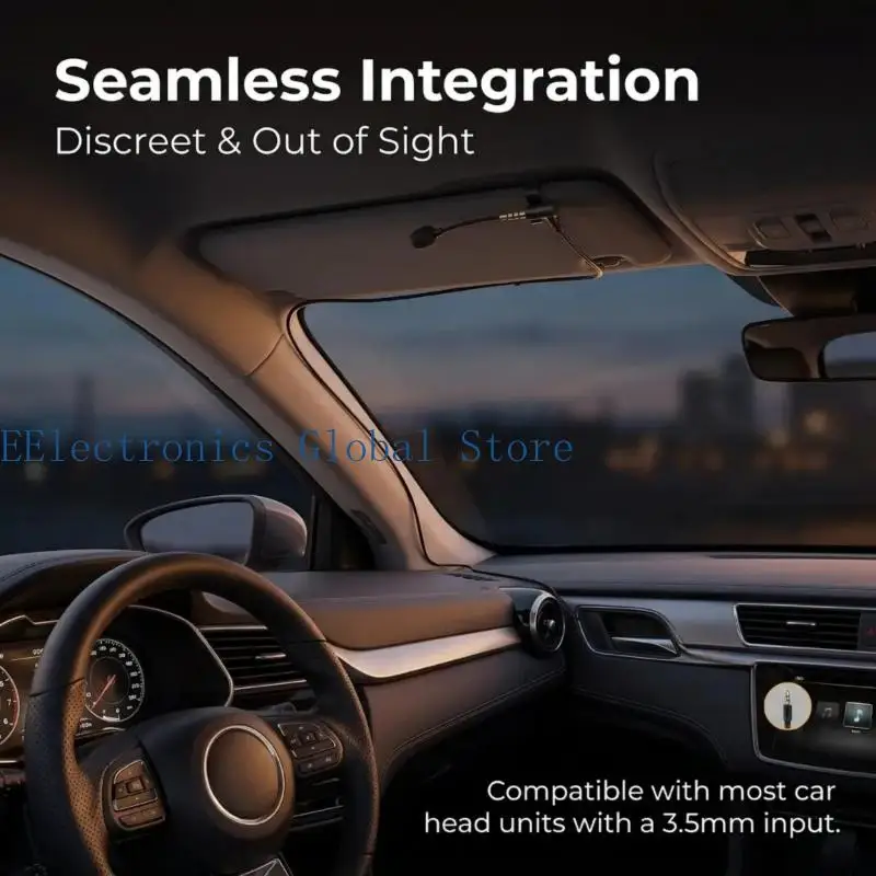 462B Navigation Voice Pickup, 3.5mm External Car Unit with 3 Meter Cable for Head Unit Calling and Speech Input Daily