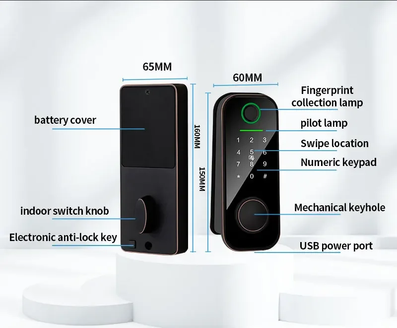 Best Price  Ttlock App Waterproof Outdoor Keypad Deadbole Smart Lock with Password Code Card Key