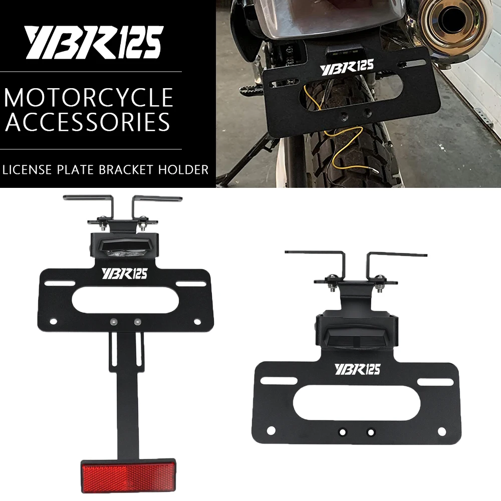 

YBR 125 250 Rear License Plate Holder Bracket with Light Tail Tidy Fender Eliminator For YAMAHA YBR125 YBR250 2005 2006-2014