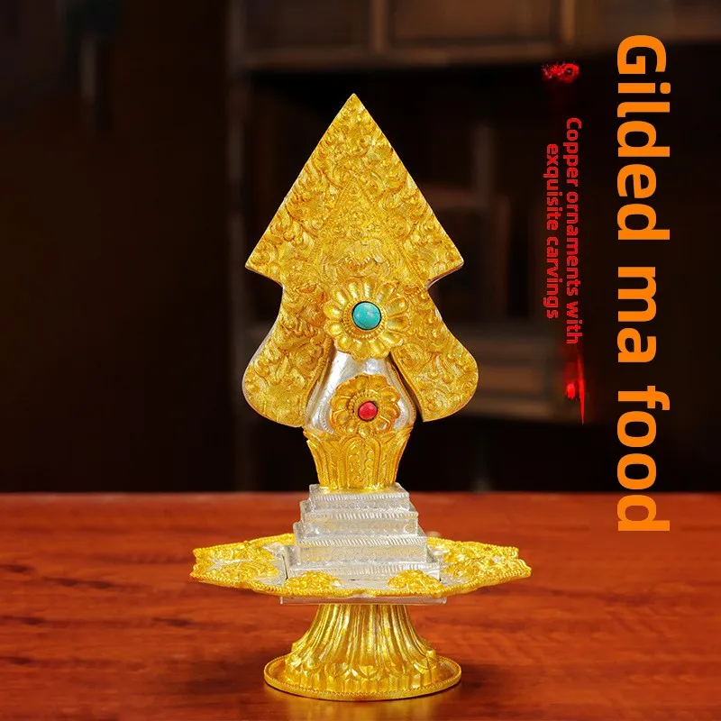 

Непал ручной работы резной золотой позолоченный медный домашний декор для восьми бамлин Дорже Дральма буддийский декор