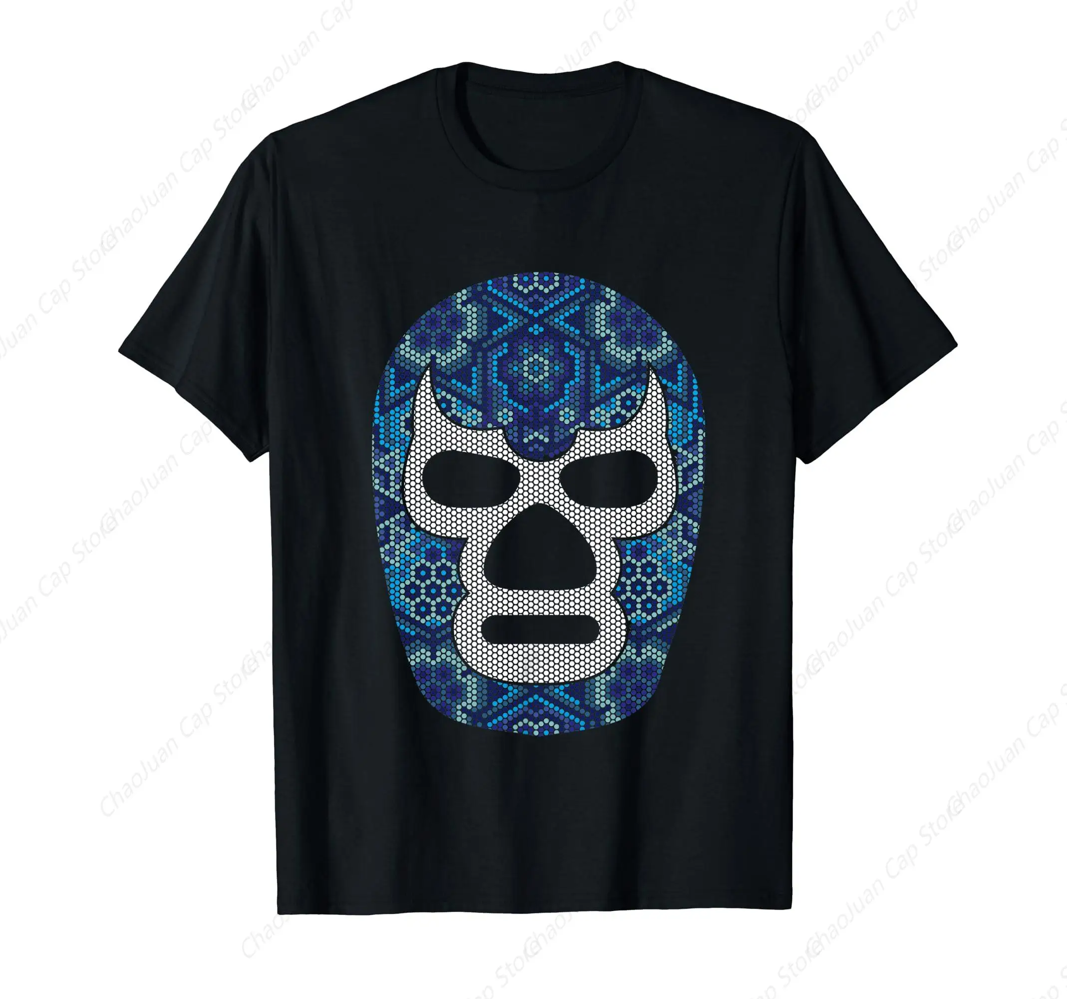Mex-Art Demon Blue Lucha Libre Mexican Wrestler Legend T-Shirt