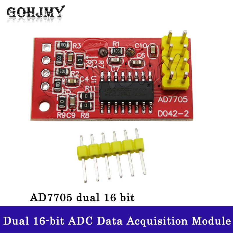 AD7705 Dual 16-bit ADC Data Acquisition Module Input Gain Programmable SPI Interface TM7705