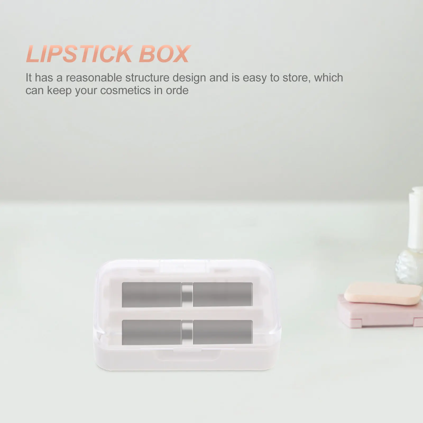 Storage Box Lipstick Organizer Portable Desktop Makeup Case Dustproof Compact Holder for Powder Eye Shadow Lipstick