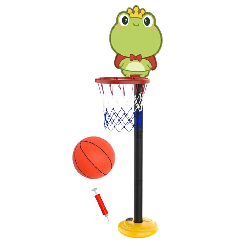 

Kids Basketball Hoop Stand Portable Basketball Goals Stand Cartoon Height Adjustable Early Education Toy For Indoor Outdoor Play