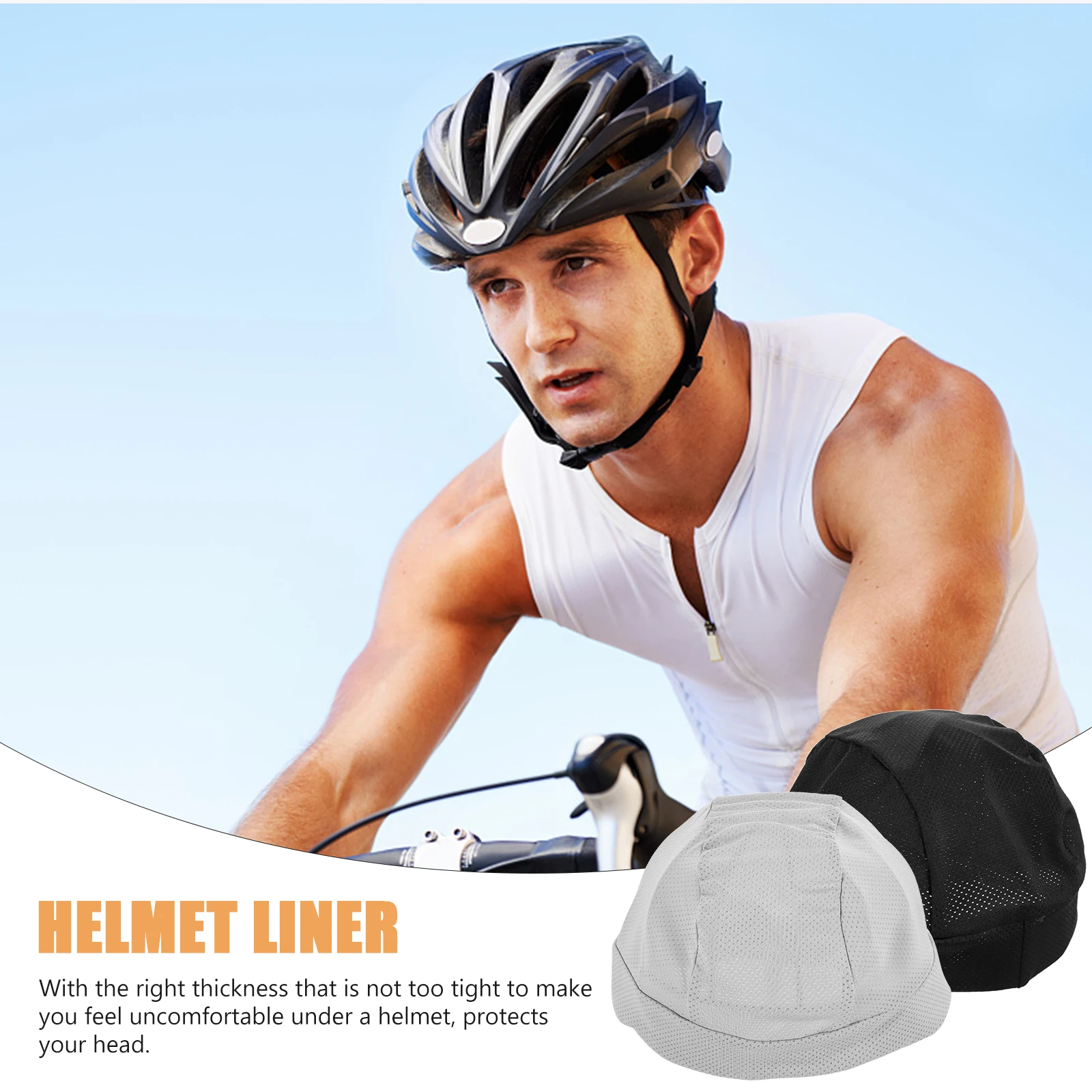 

2Pcs Universal Protective Inner Hat Soft Breathable Liner for Cycling Skiing Skateboarding Motorbike Sports All Season