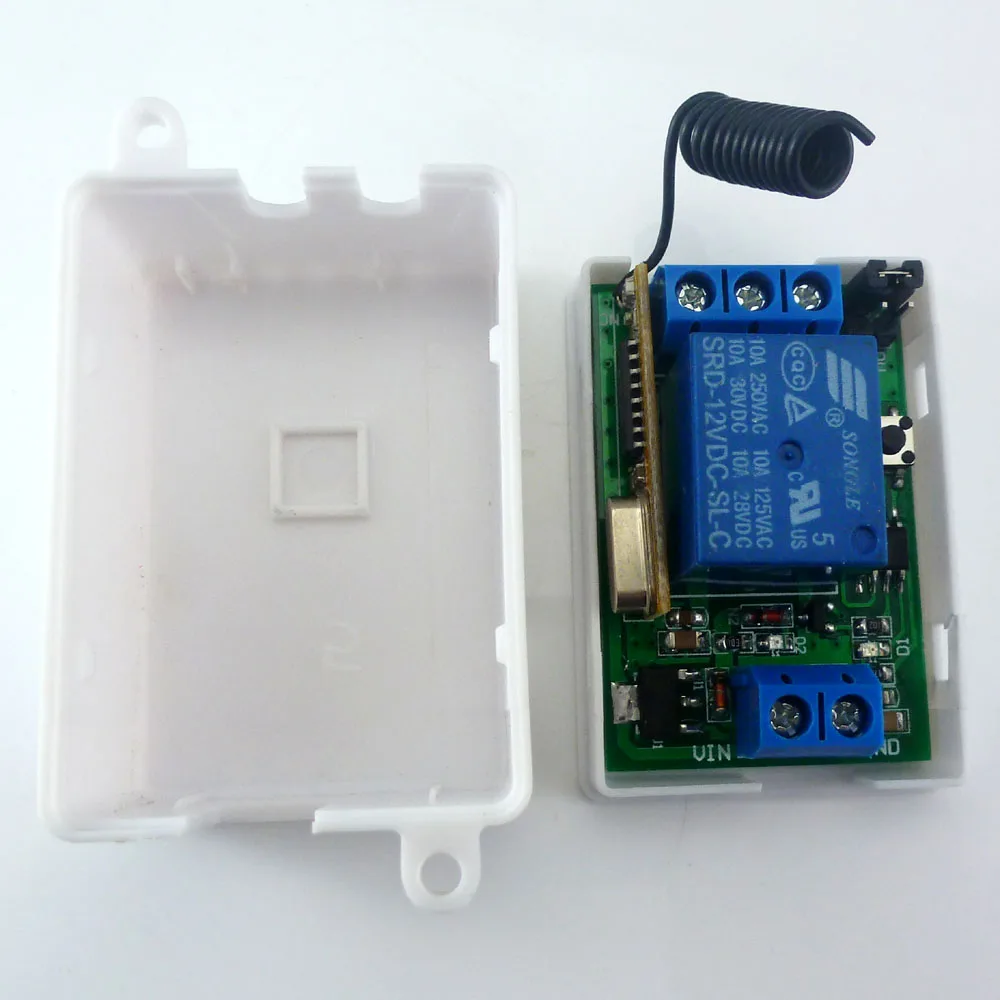 Einkanaliger kabelloser HF-Controller-Schalter mit Riegelfunktionen für EV1527 PT2262 ASK, 433M DC 12V