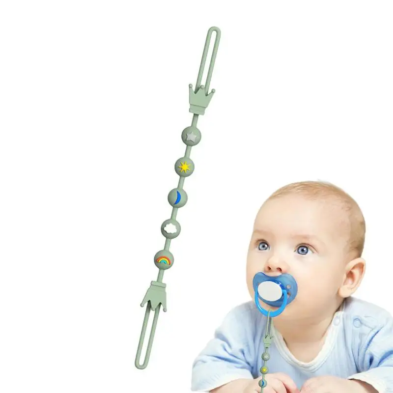 Silicone Pacifier Holder One-Piece Beads Pacifier Holder Silicone Pacifier Chain Car Seat Toy Stroller Straps For High Chairs