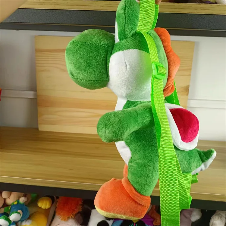 Mochila de pelúcia Super Mario Yoshi, bonecas verdes recheadas, toda coleção de amantes de jogos, 35cm