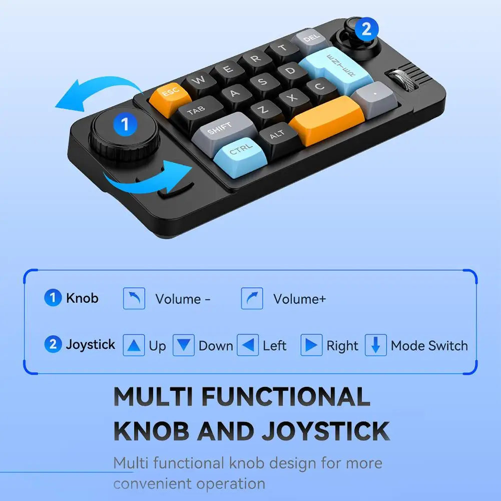 19 مفتاحًا لوحة مفاتيح مبرمجة RGB لوحة مفاتيح ألعاب محمولة بإضاءة خلفية مع مقبض عصا تحكم متعددة الألوان لمكتب الألعاب الترميز #6