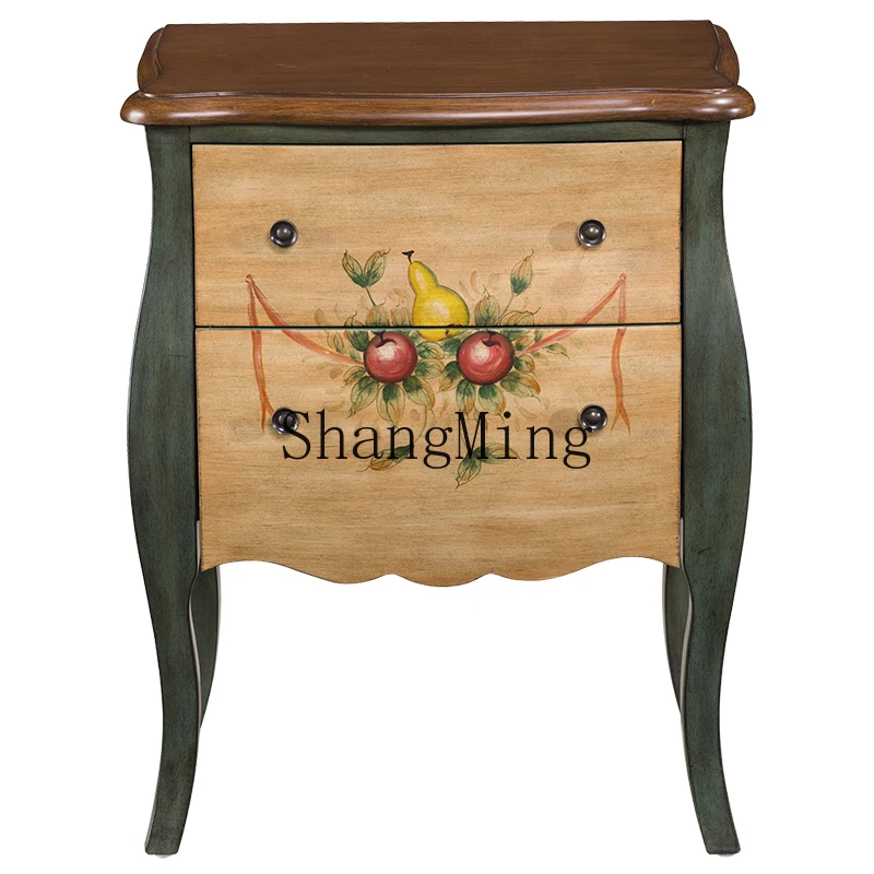 

Тумба прикроватная ZYY Delicate Premium, винтажная, с ручной росписью, двойная, для дивана